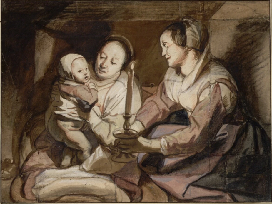 Disegno - Studio di Vergine col Bambino